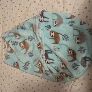 Cozy Sloth Print Plush Swaddler